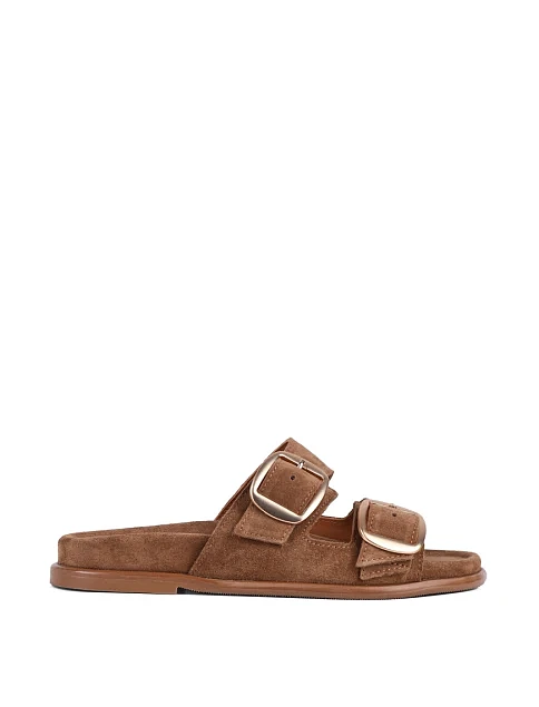 Женские шлепанцы Attizzare велюровые коричневые - фото 1 - Miraton