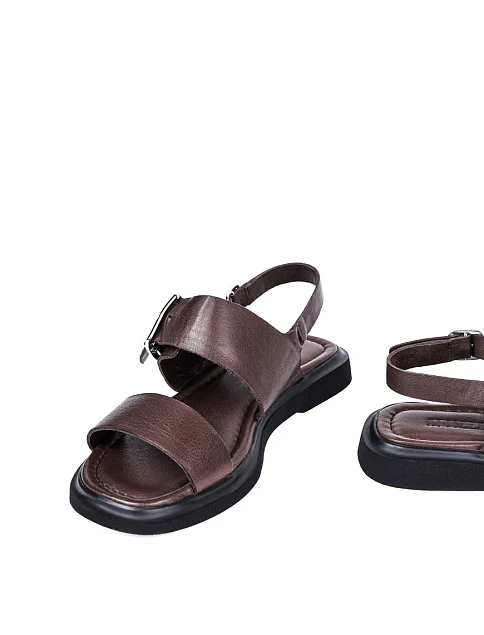 Женские сандалии Attizzare кожаные коричневые - фото 2 - Miraton