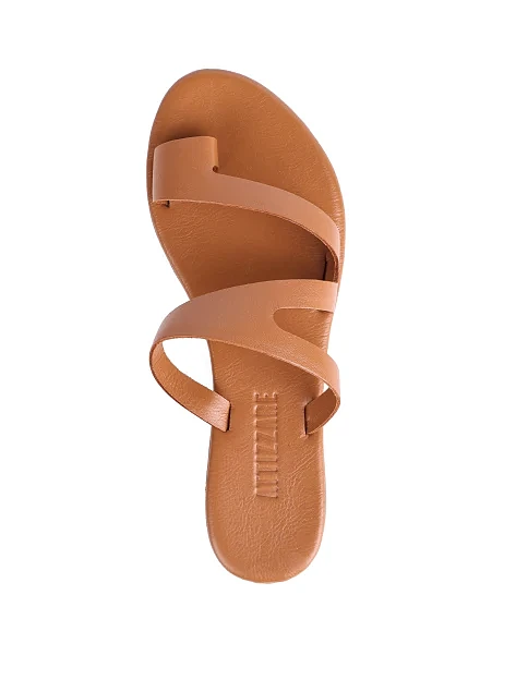 Женские шлепанцы Attizzare кожаные бежевые - фото 5 - Miraton