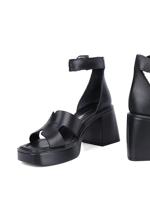 Женские босоножки Attizzare кожаные черные - фото 3 - Miraton