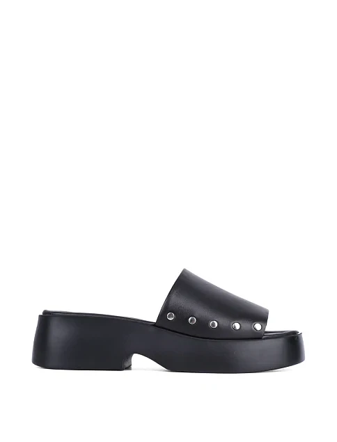 Женские сабо Attizzare кожаные черные - фото 1 - Miraton