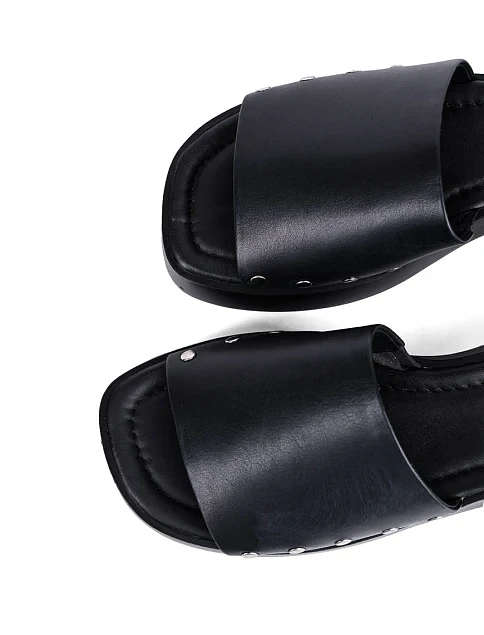 Женские сабо Attizzare кожаные черные - фото 5 - Miraton