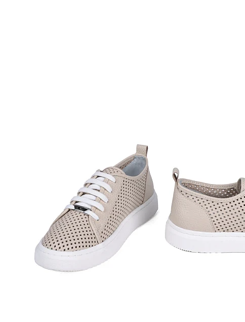 Женские кеды Attizzare кожаные бежевые - фото 2 - Miraton