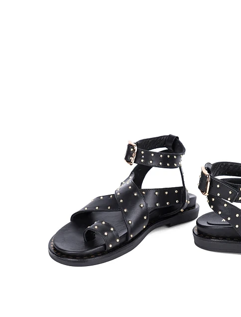 Женские сандалии Attizzare кожаные черные - фото 2 - Miraton