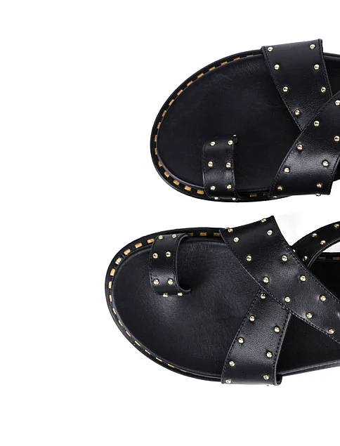 Женские сандалии Attizzare кожаные черные - фото 5 - Miraton