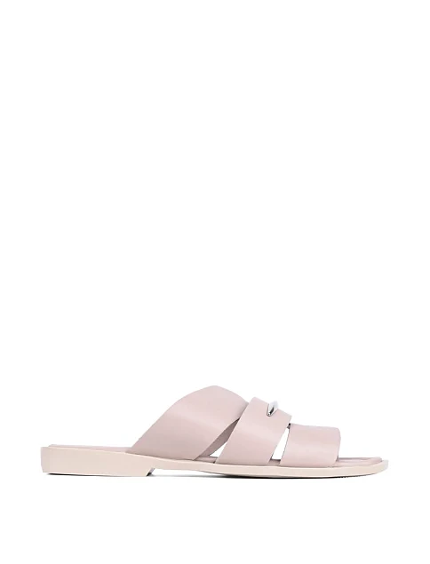 Женские шлепанцы Attizzare кожаные серые - фото 2 - Miraton