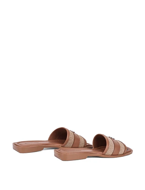 Женские шлепанцы Attizzare кожаные коричневые - фото 4 - Miraton