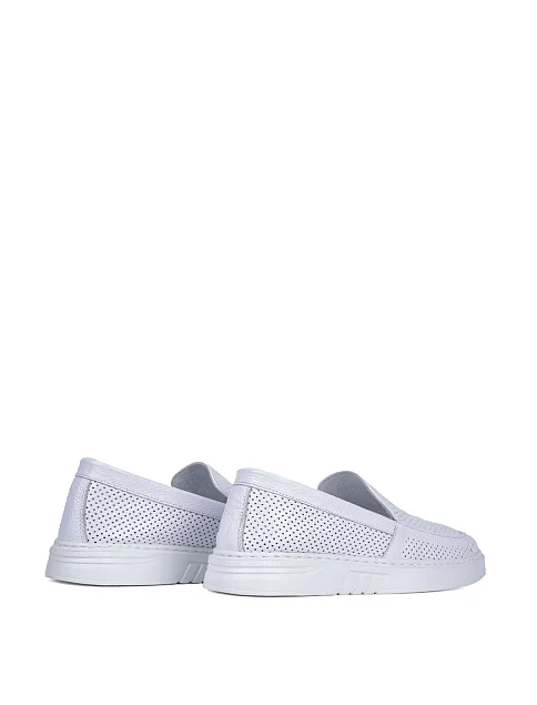 Женские слипоны Attizzare кожаные белые - фото 4 - Miraton