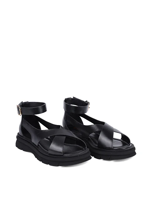 Женские сандалии Attizzare кожаные черные - фото 3 - Miraton