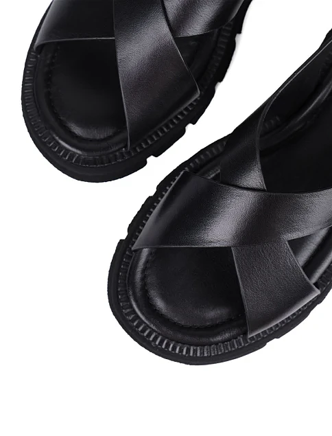 Женские сандалии Attizzare кожаные черные - фото 5 - Miraton