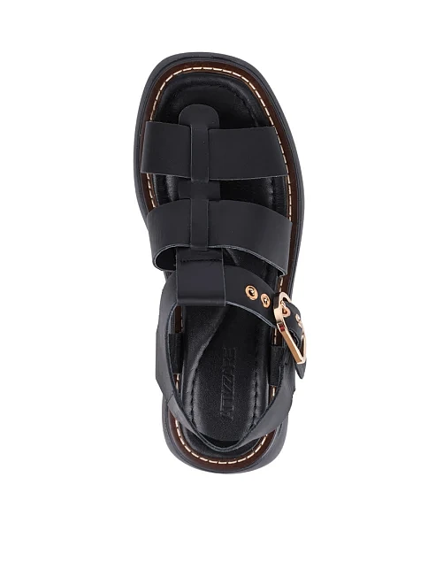 Женские сандалии Attizzare кожаные черные - фото 2 - Miraton