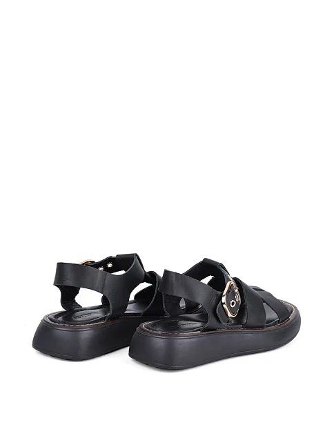 Женские сандалии Attizzare кожаные черные - фото 4 - Miraton