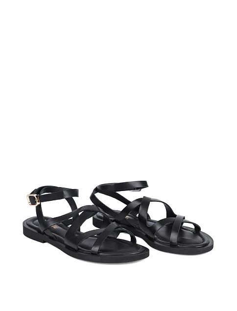 Женские сандалии Attizzare кожаные черные - фото 3 - Miraton