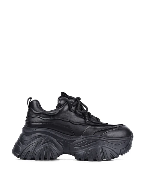 Женские кроссовки MIRATON кожаные черные - фото 1 - Miraton