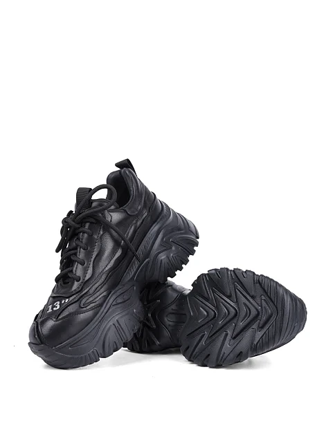 Женские кроссовки MIRATON кожаные черные - фото 2 - Miraton