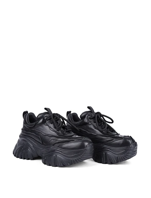 Женские кроссовки MIRATON кожаные черные - фото 3 - Miraton