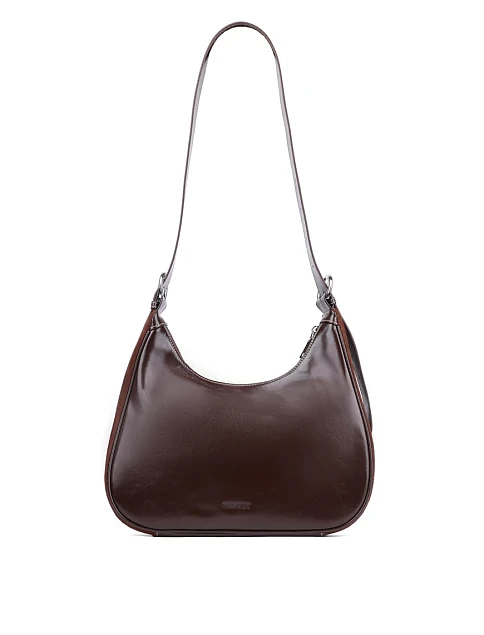 Жіноча сумка через плече MIRATON замшева коричнева - фото 4 - Miraton