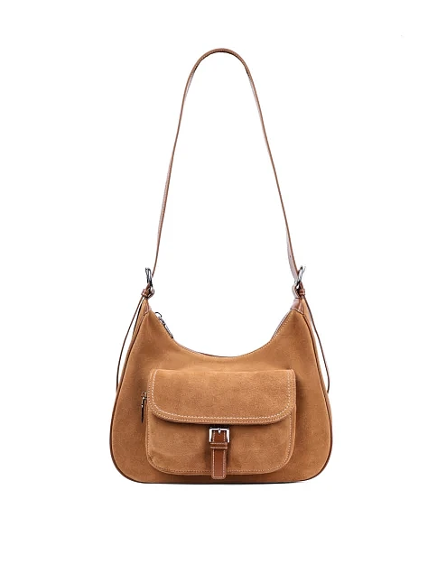 Женская сумка через плечо MIRATON замшевая кемел - фото 1 - Miraton