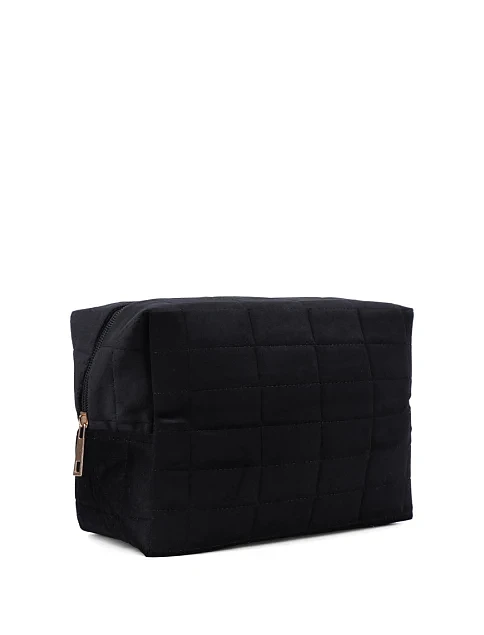 Косметичка велюрова чорна - фото 1 - Miraton