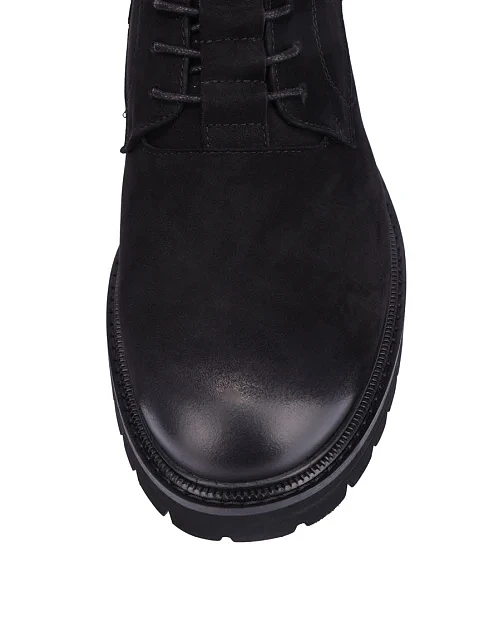 Мужские ботинки из нубука черные - фото 5 - Miraton