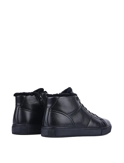 Мужские ботинки лоферы кожаные черные - фото 4 - Miraton