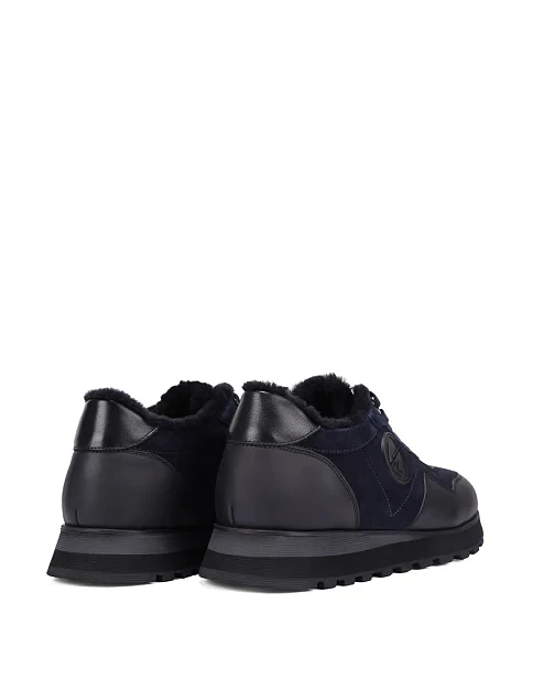 Чоловічі кросівки шкіряні сині - фото 4 - Miraton