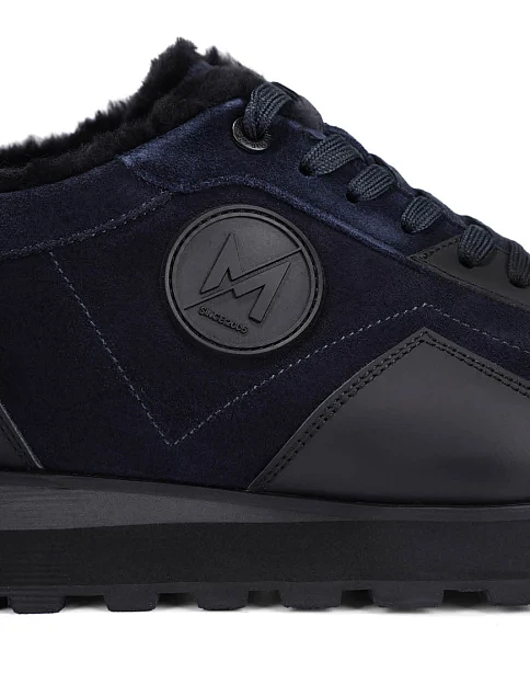 Чоловічі кросівки шкіряні сині - фото 5 - Miraton