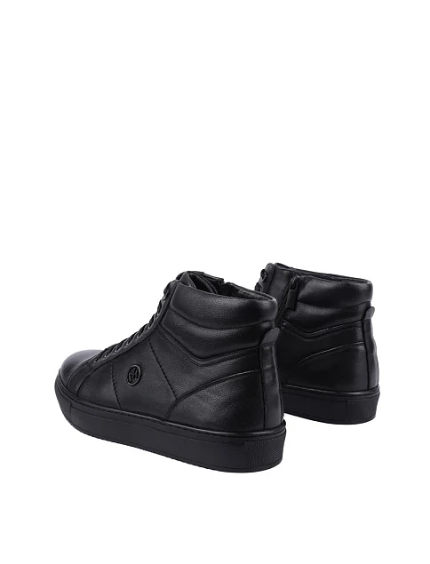 Мужские ботинки MIRATON кожаные черные - фото 4 - Miraton