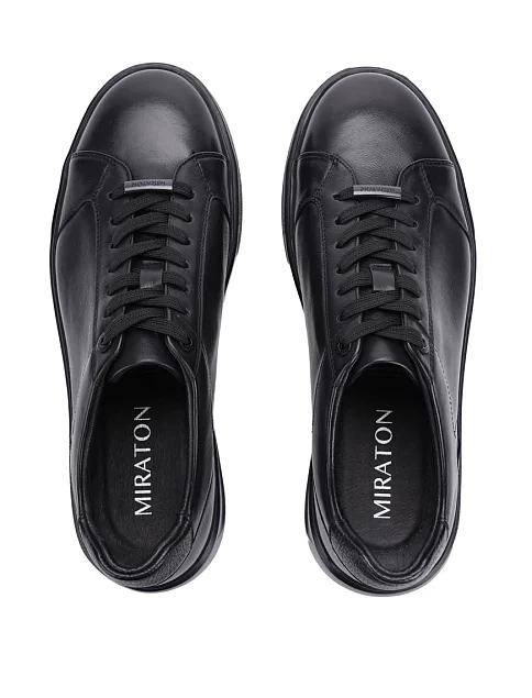 Чоловічі кеди MIRATON шкіряні чорні - фото 2 - Miraton