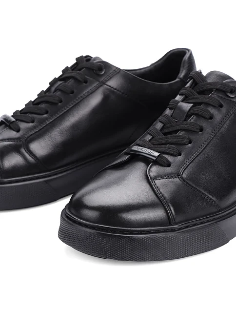 Чоловічі кеди MIRATON шкіряні чорні - фото 5 - Miraton