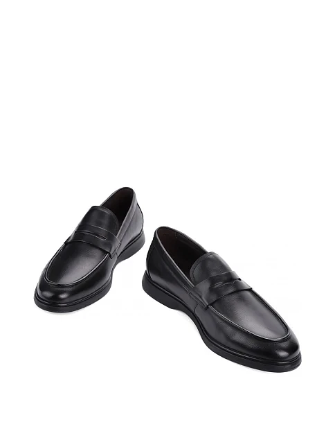 Мужские туфли лоферы Miguel Miratez кожаные черные - фото 2 - Miraton
