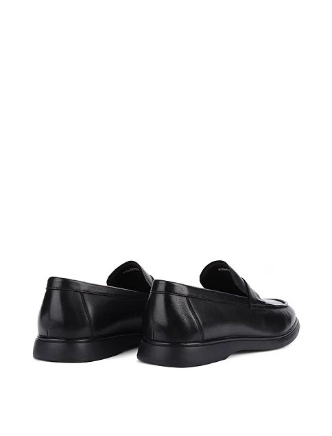 Мужские туфли лоферы Miguel Miratez кожаные черные - фото 4 - Miraton