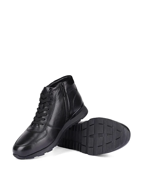 Мужские ботинки кожаные черные - фото 2 - Miraton