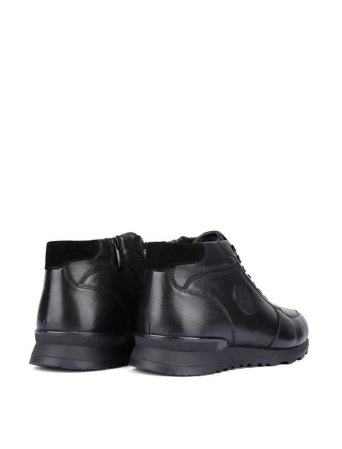 Мужские ботинки кожаные черные - фото 4 - Miraton