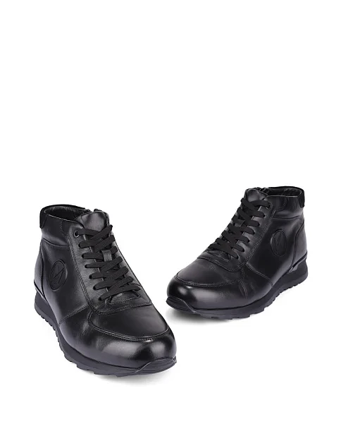 Мужские ботинки кожаные черные - фото 5 - Miraton