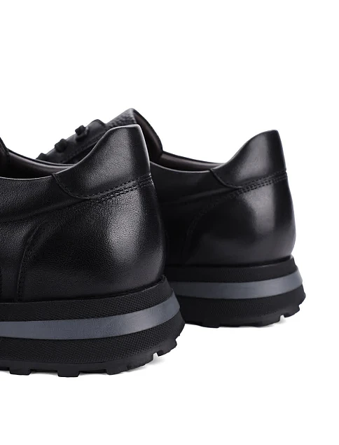 Мужские кроссовки MIRATON кожаные черные - фото 2 - Miraton