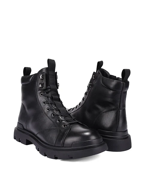 Мужские ботинки кожаные черные - фото 2 - Miraton