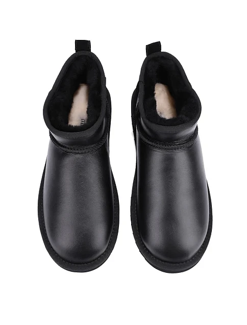 Мужские угги кожаные черные - фото 5 - Miraton