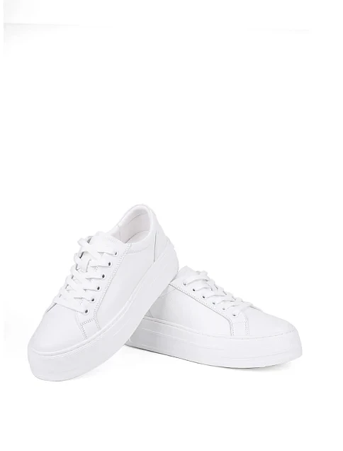 Женские кеды MIRATON кожаные белые - фото 2 - Miraton