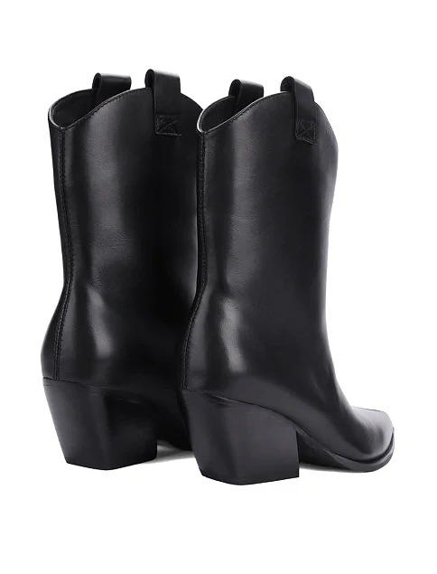 Женские ботинки казаки MIRATON кожаные черные - фото 4 - Miraton