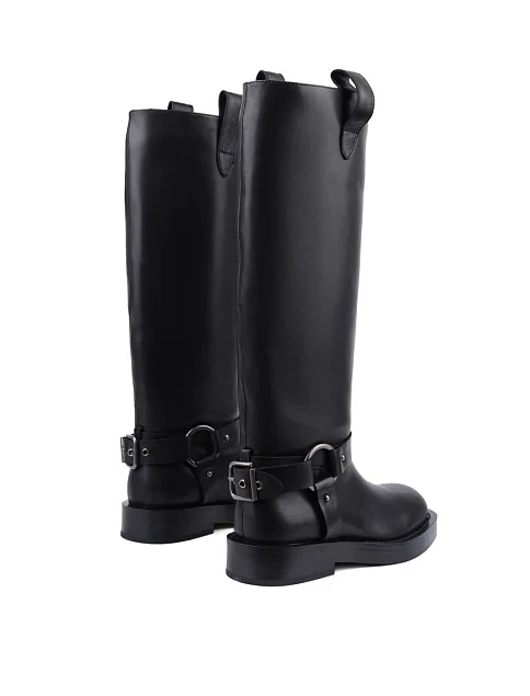 Женские сапоги MIRATON кожаные черные - фото 3 - Miraton