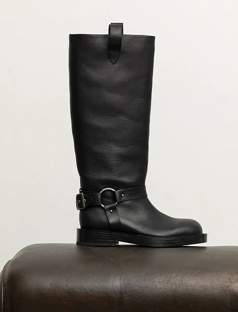 Женские сапоги MIRATON кожаные черные - фото 7 - Miraton