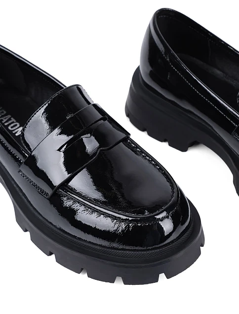 Женские туфли MIRATON из наплака черные - фото 5 - Miraton