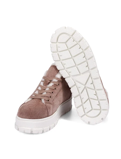 Женские кеды Attizzare велюровые бежевые - фото 2 - Miraton