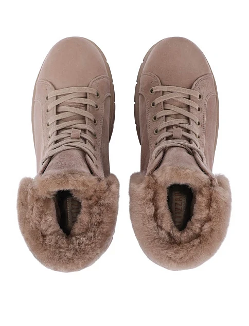 Женские ботинки Attizzare велюровые бежевые - фото 2 - Miraton