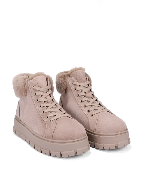 Женские ботинки Attizzare велюровые бежевые - фото 3 - Miraton