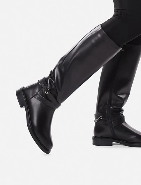Женские сапоги Attizzare кожаные черные - фото 1 - Miraton