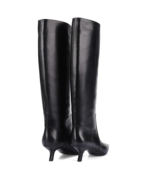 Женские сапоги кожаные черные - фото 5 - Miraton