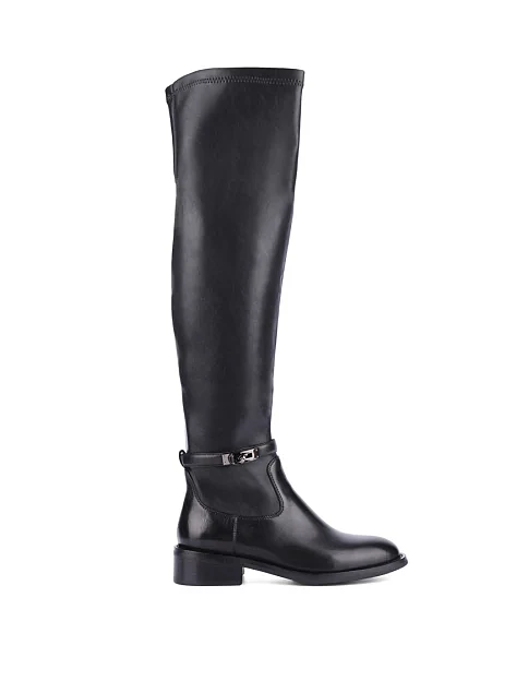 Женские ботфорты Attizzare из искусственной кожи черные - фото 1 - Miraton