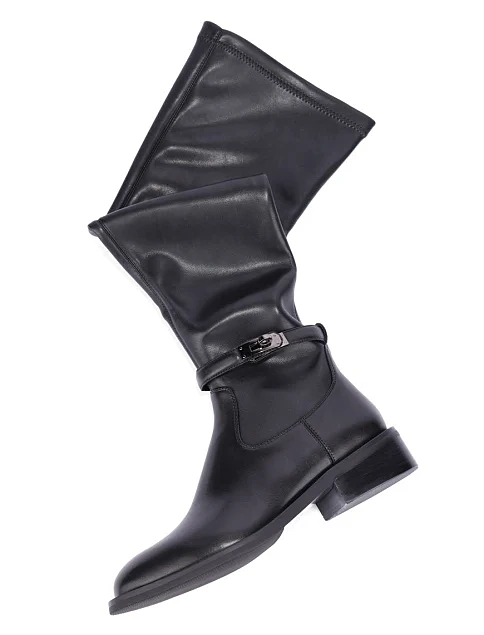 Женские ботфорты Attizzare из искусственной кожи черные - фото 2 - Miraton